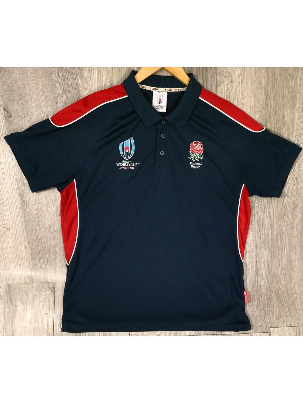 2019 England National Team Rugby World Cup Official Polo Jersey Used XL Japan#12